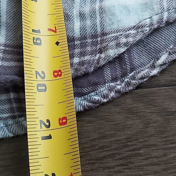 GIRLS Justice Mint Green/Grey Plaid Button Down Shirt Size 8 | Stylish and Comfy - Picture 6 of 7